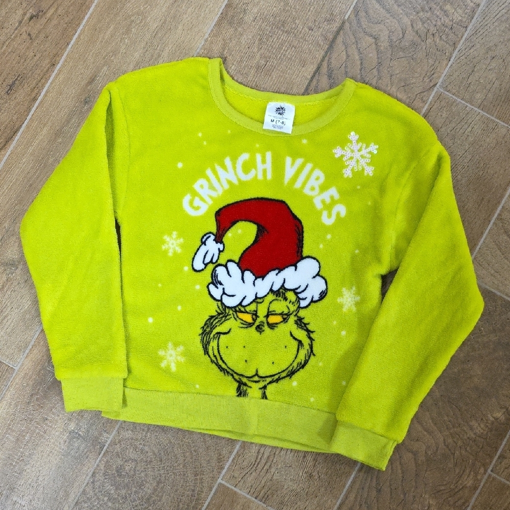 Kid's Grinch Vibes Green Sweater